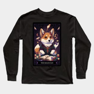 The Magician Tarot Card Corgi Long Sleeve T-Shirt